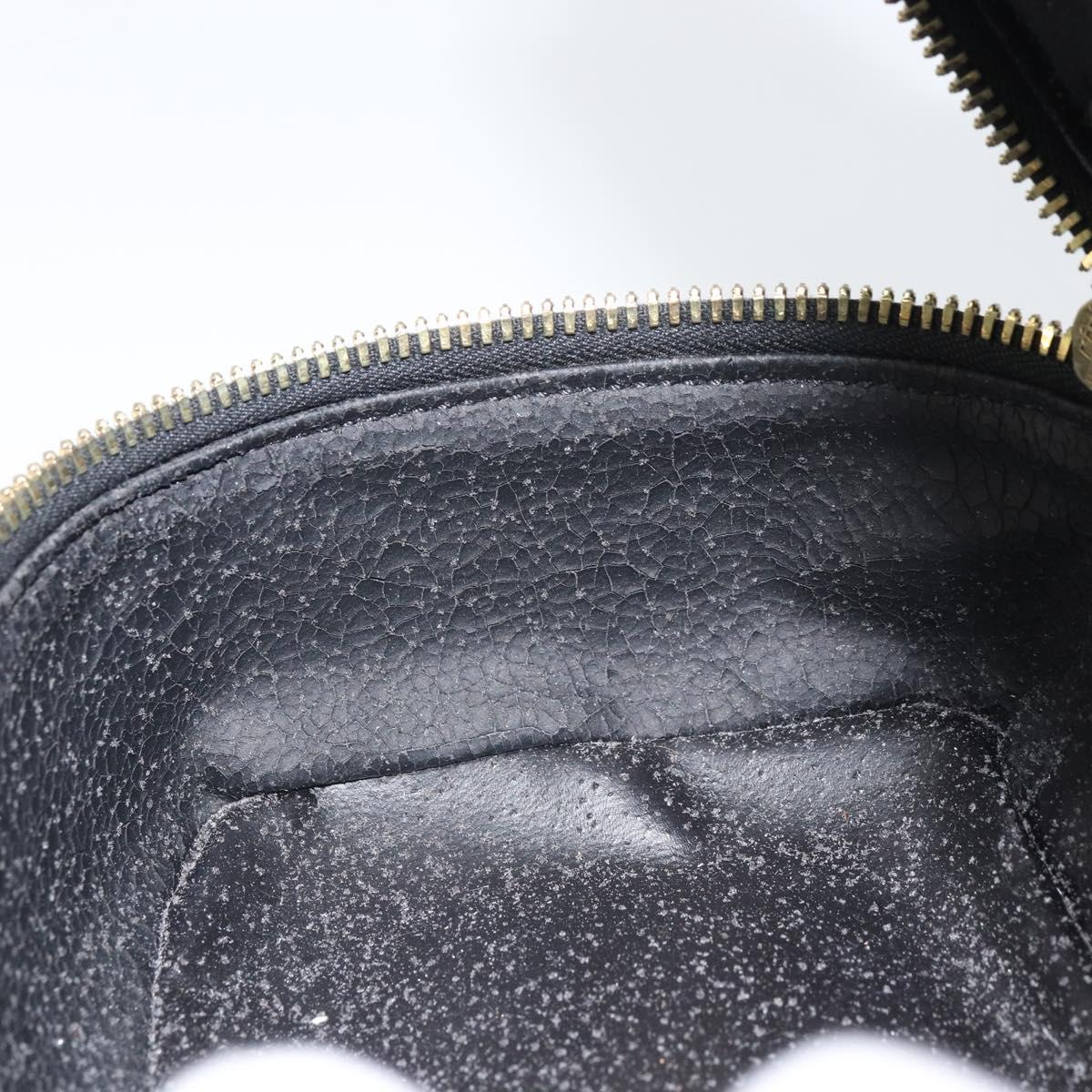 GUCCI Bamboo Vanity Pouch Patent leather Black 032 1956 0151 Auth mr1956