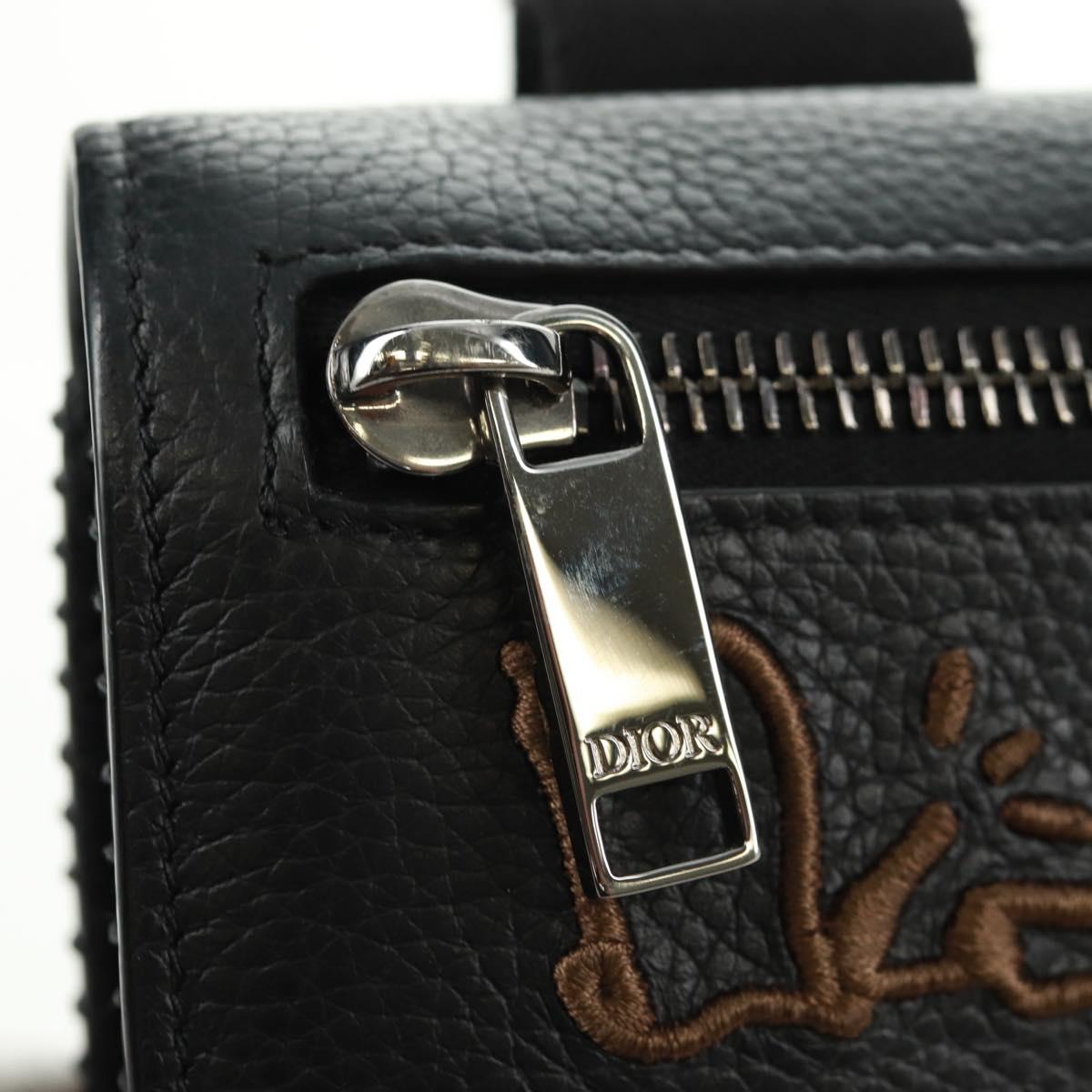 Christian Dior Cactus Jack Arm Pouch Mini Bag Pouch Leather Black Auth mr1963V