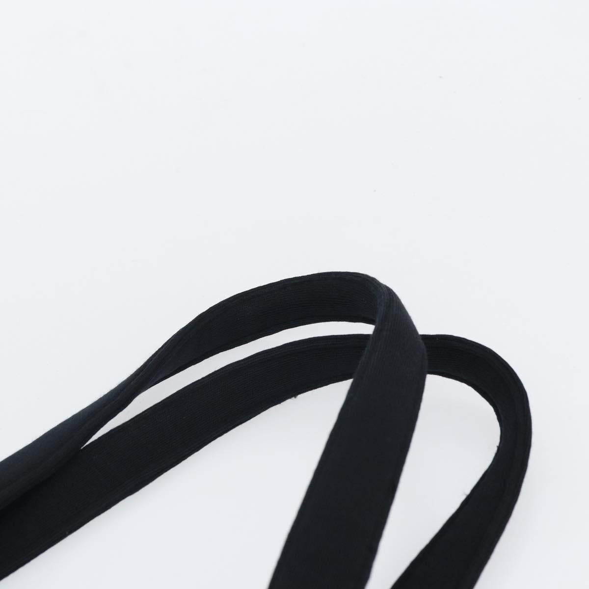CHANEL Tote Bag Cotton Gold Black CC Auth mr1967