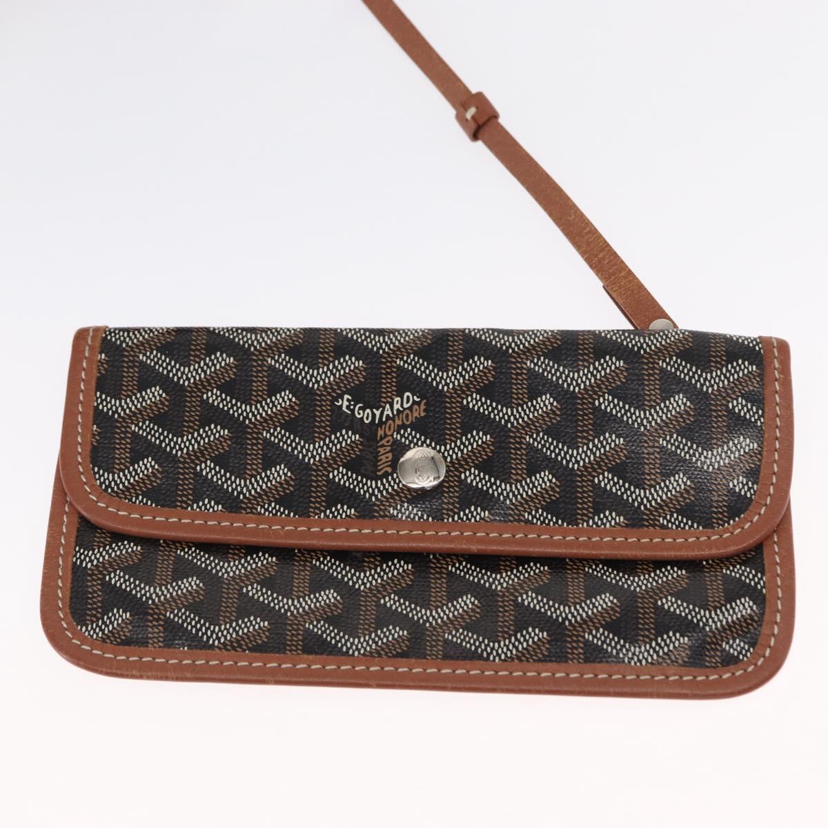 GOYARD Herringbone Saint Louis GM Tote Bag PVC Brown Auth mr1969