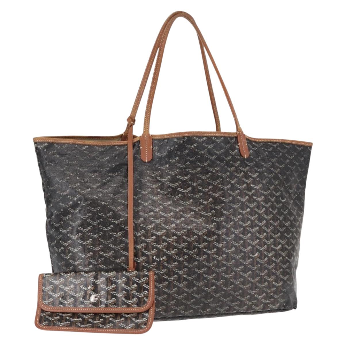 GOYARD Herringbone Saint Louis GM Tote Bag PVC Brown Auth mr1969