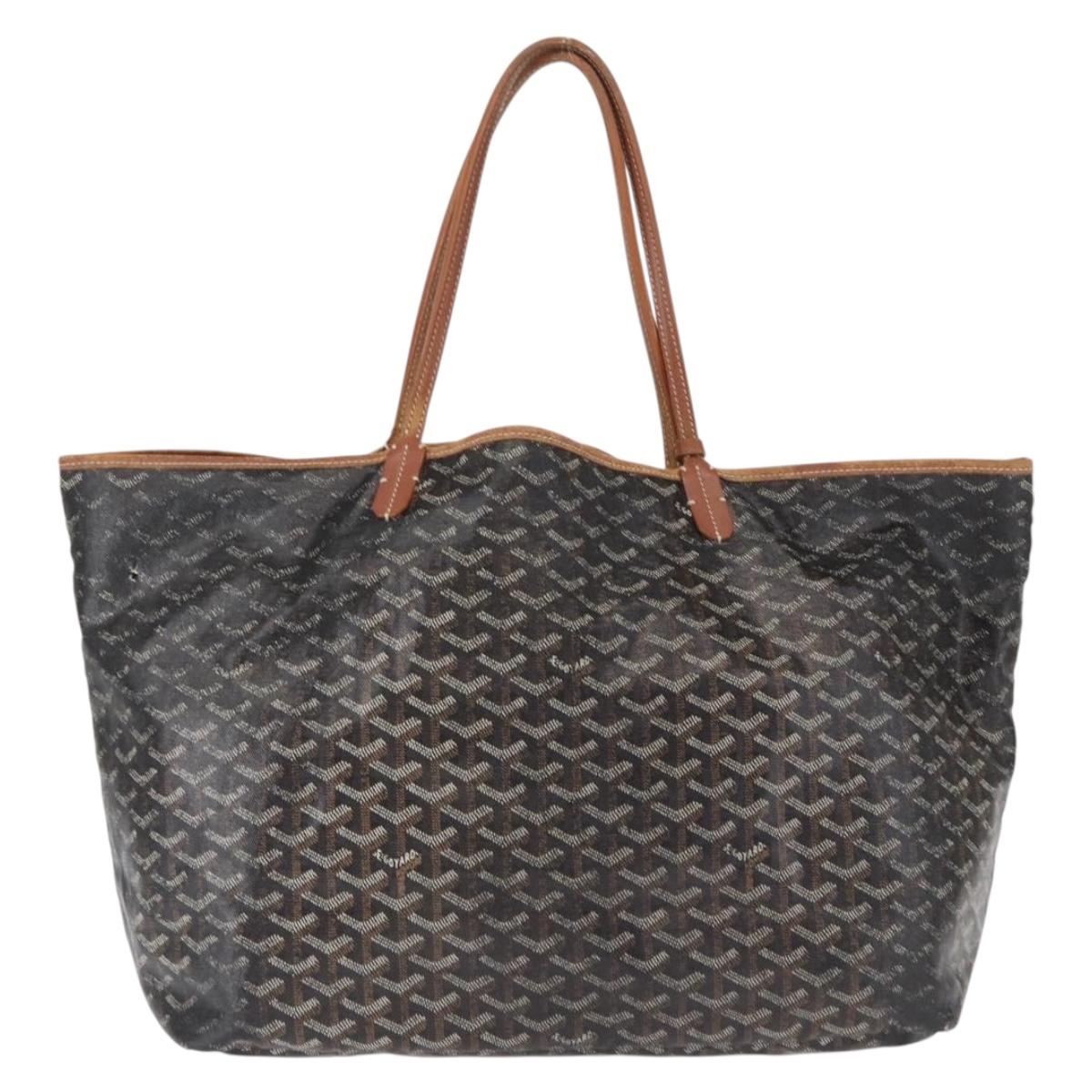 GOYARD Herringbone Saint Louis GM Tote Bag PVC Brown Auth mr1969