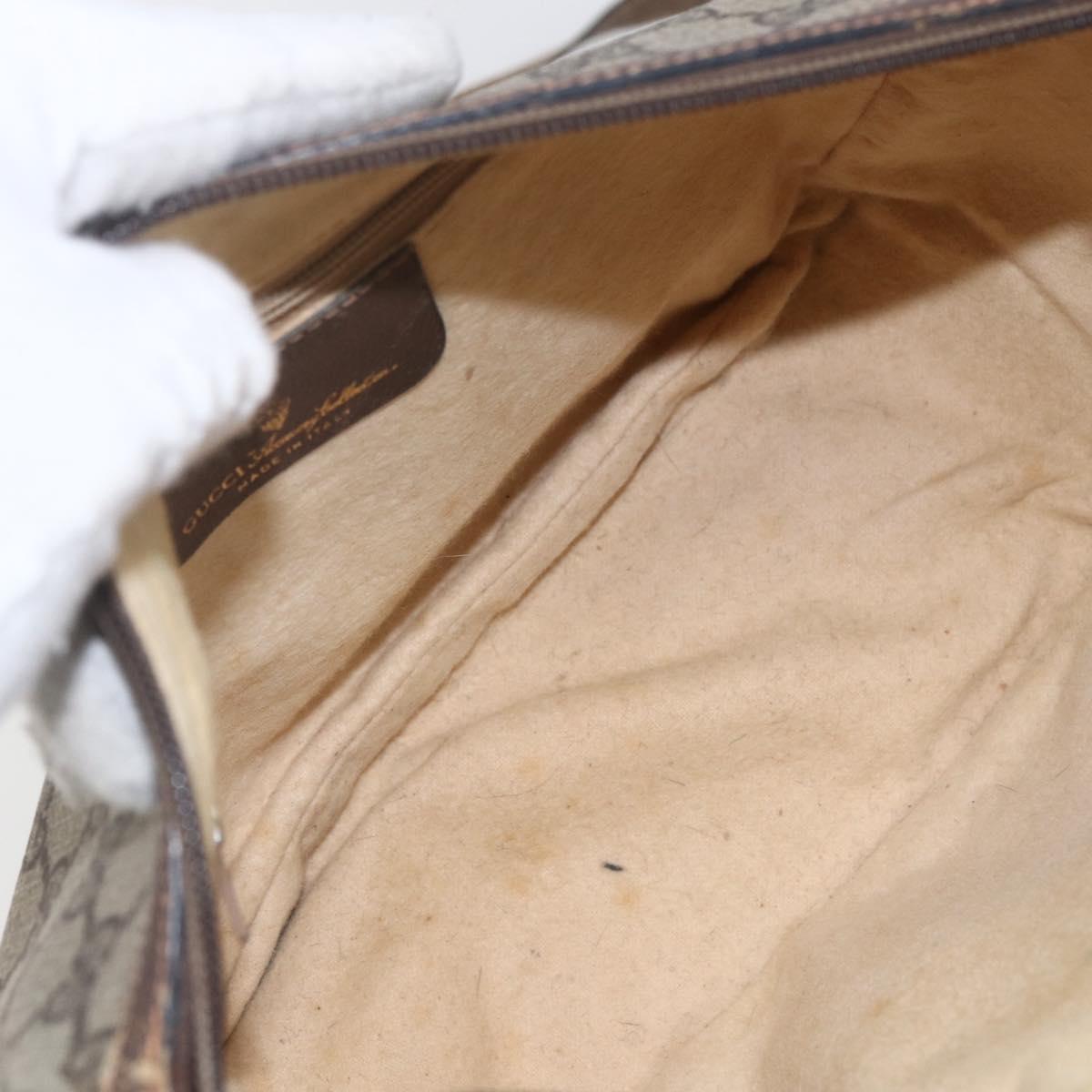 GUCCI GG Supreme Web Sherry Line Bag PVC Beige Gold Red 89 02 032 Auth mr1983