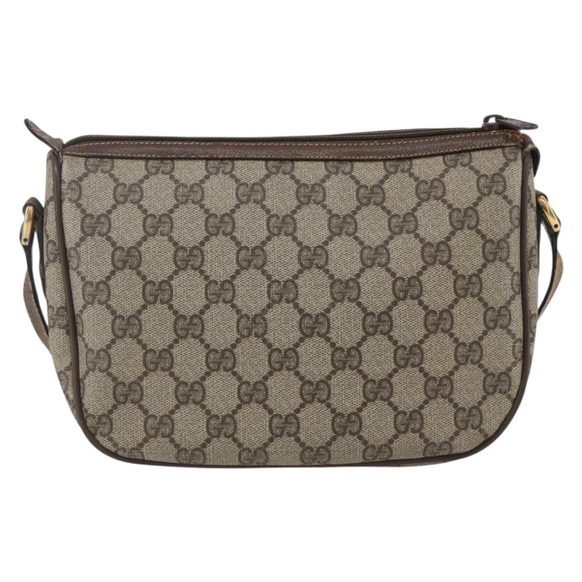 GUCCI GG Supreme Web Sherry Line Bag PVC Beige Gold Red 89 02 032 Auth mr1983