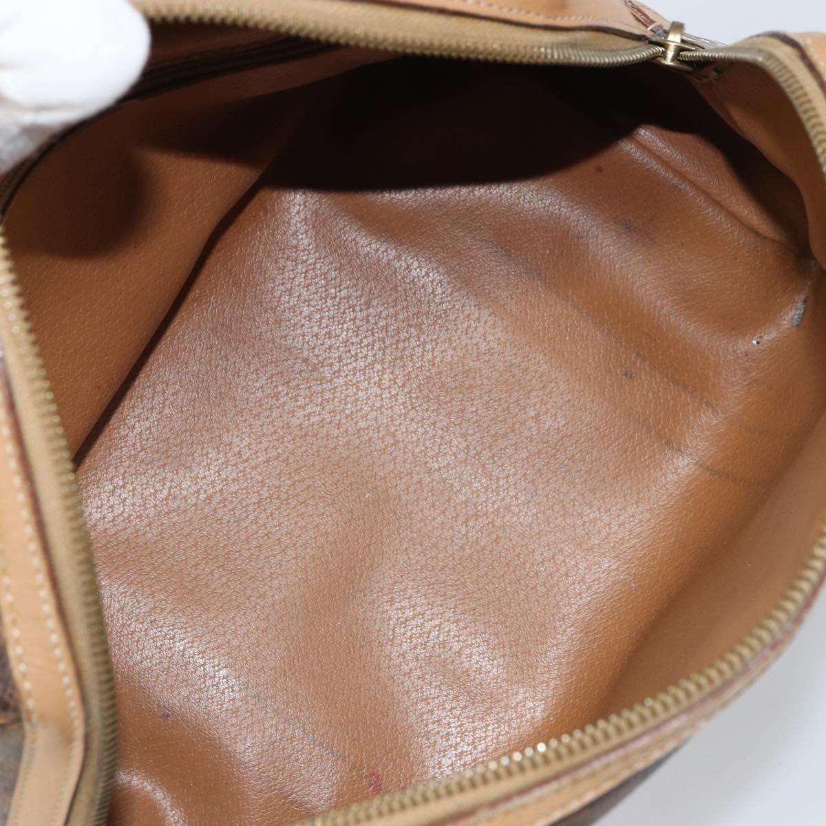 CELINE Macadam Canvas Hand Bag PVC Leather Brown Gold Auth mr1984