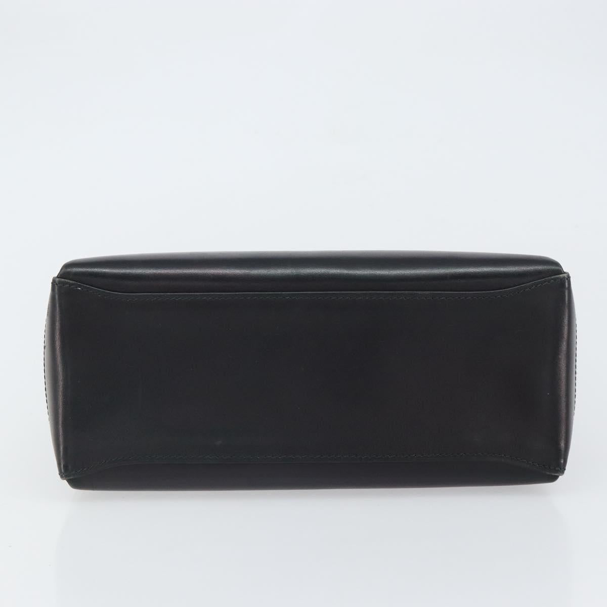 GUCCI Shoulder Bag Leather Black Gold Auth mr1988