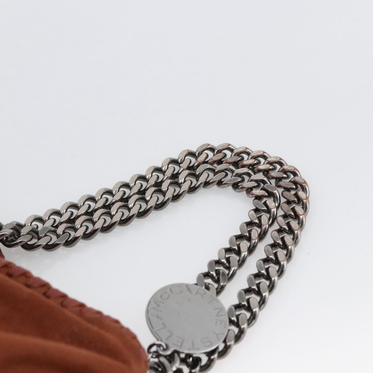 Stella MacCartney Chain Falabella Bag Polyester Brown Silver Auth mr1992