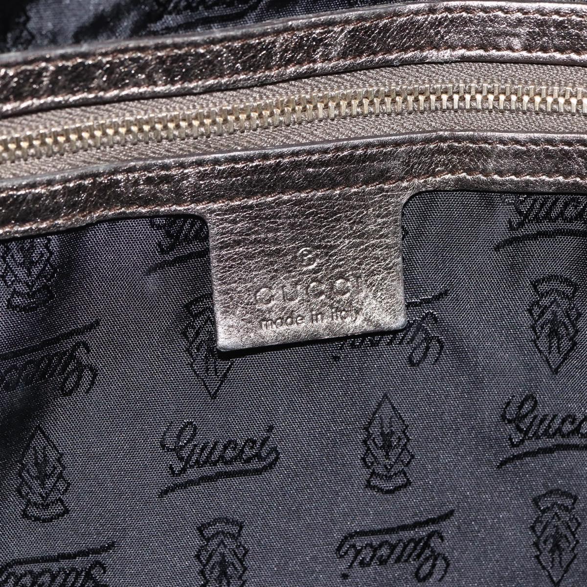 GUCCI Histeria Tote Bag Leather Silver Gold 197021 Auth mr1995