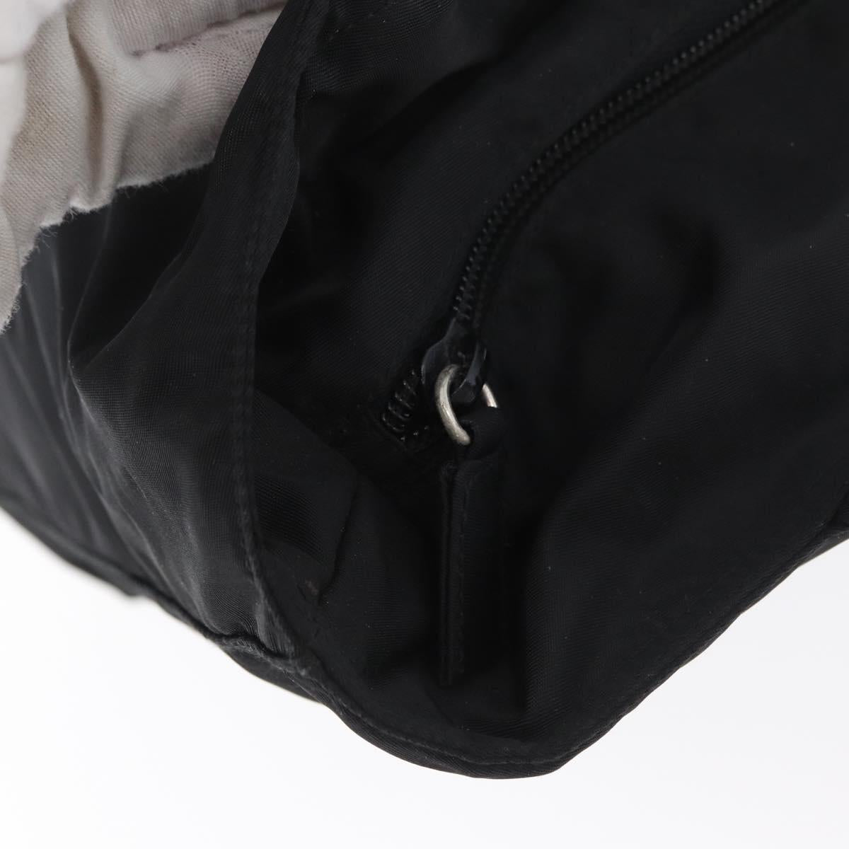 PRADA Hand Bag Nylon Black Silver Auth mr1999
