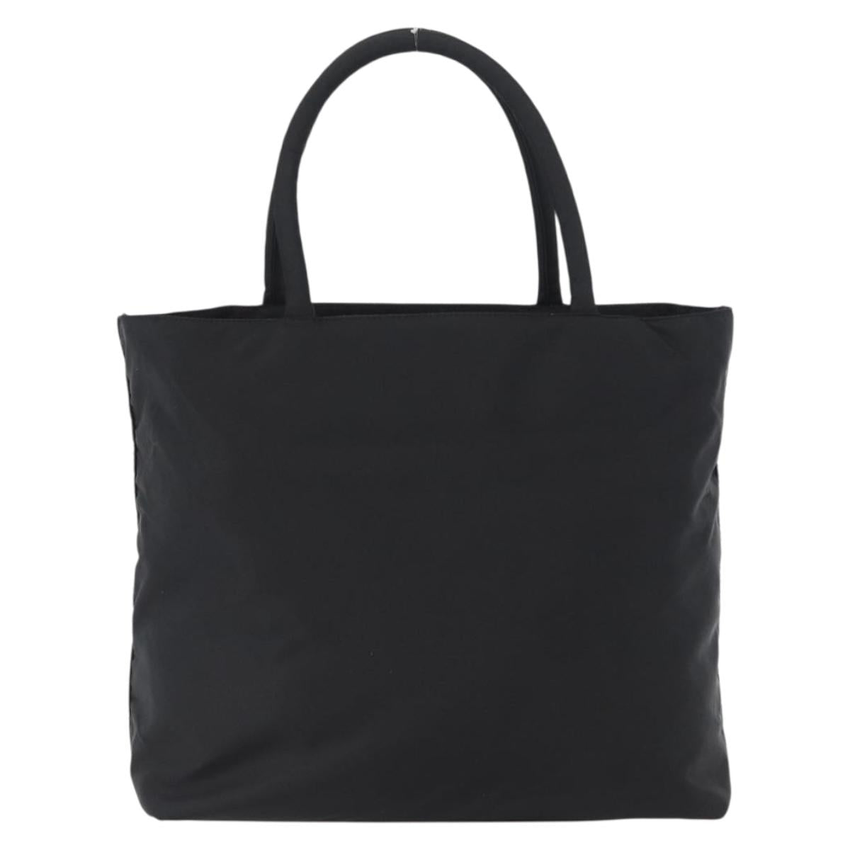 PRADA Hand Bag Nylon Black Silver Auth mr1999