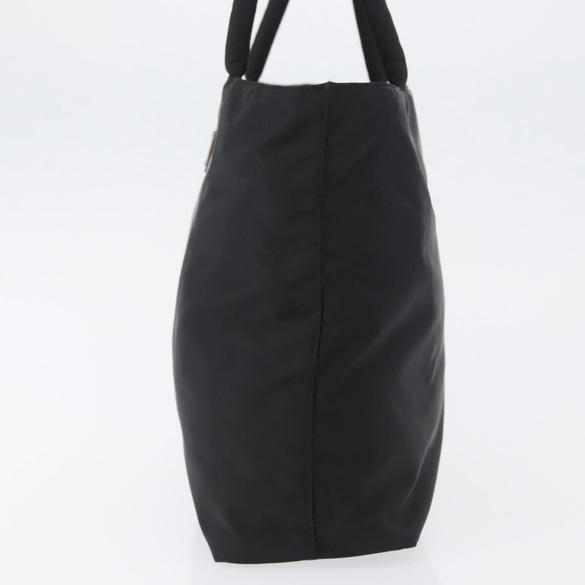 PRADA Hand Bag Nylon Black Silver Auth mr1999