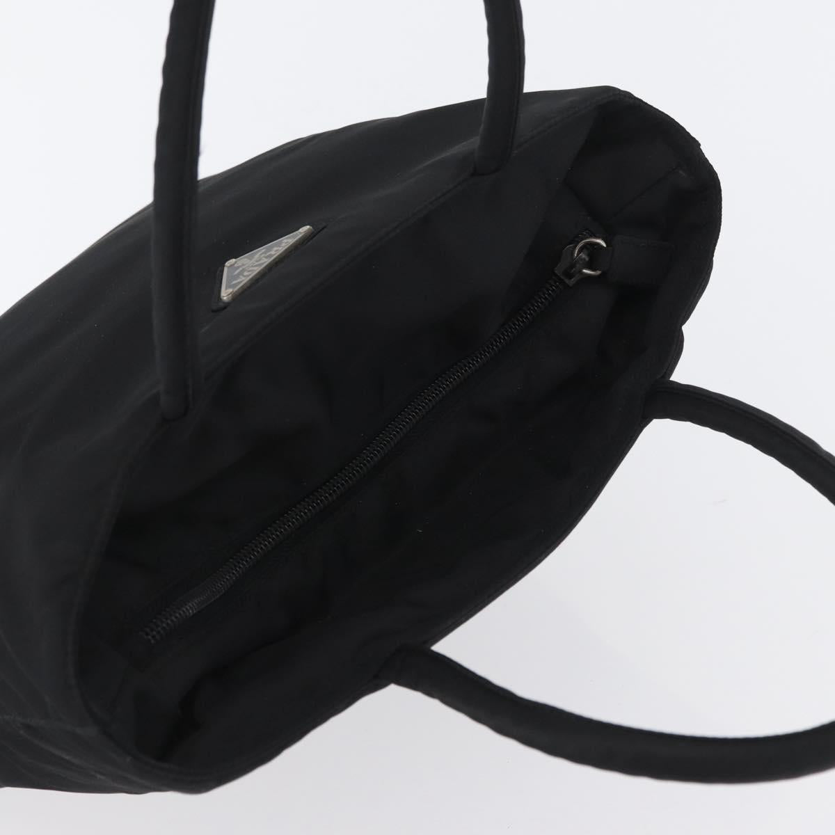 PRADA Hand Bag Nylon Black Silver Auth mr1999