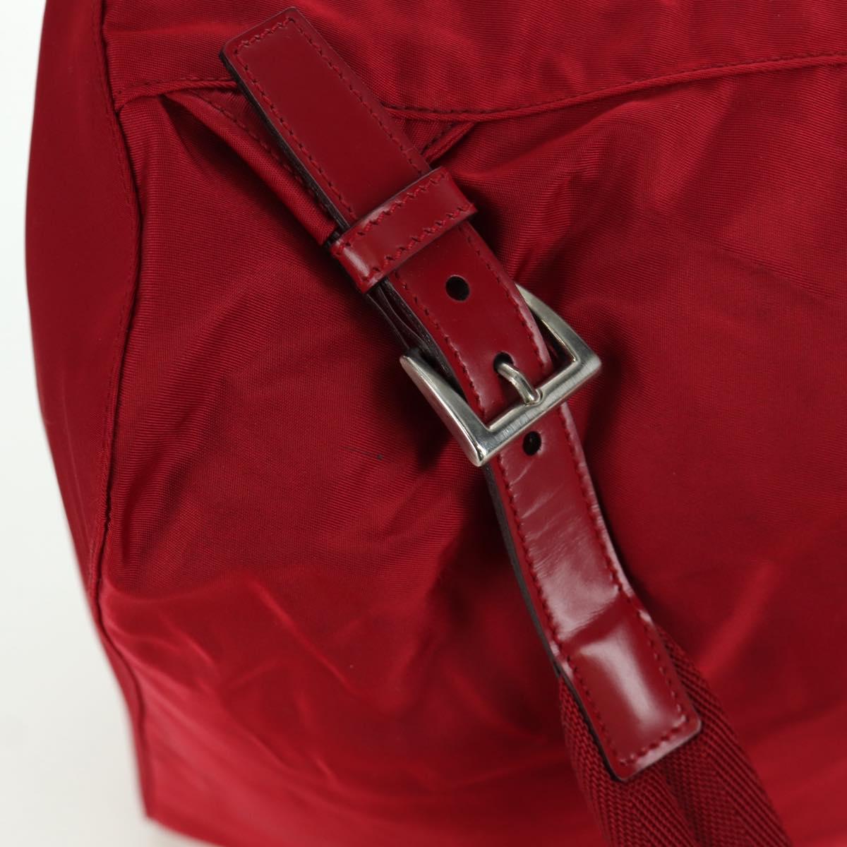 PRADA Backpack Nylon Red Silver Auth mr2001V