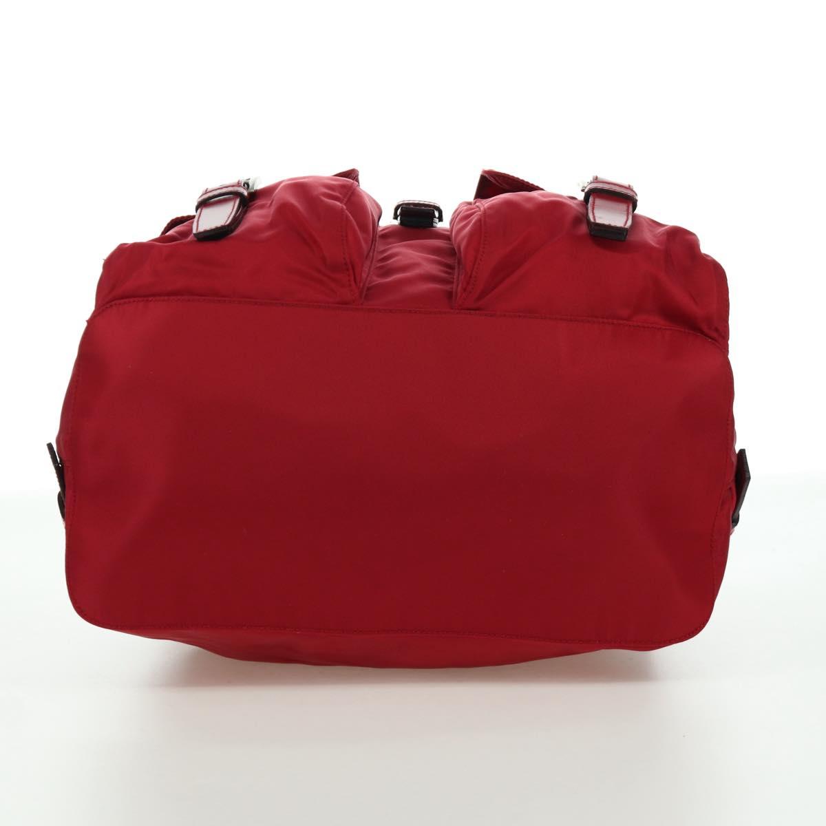 PRADA Backpack Nylon Red Silver Auth mr2001V