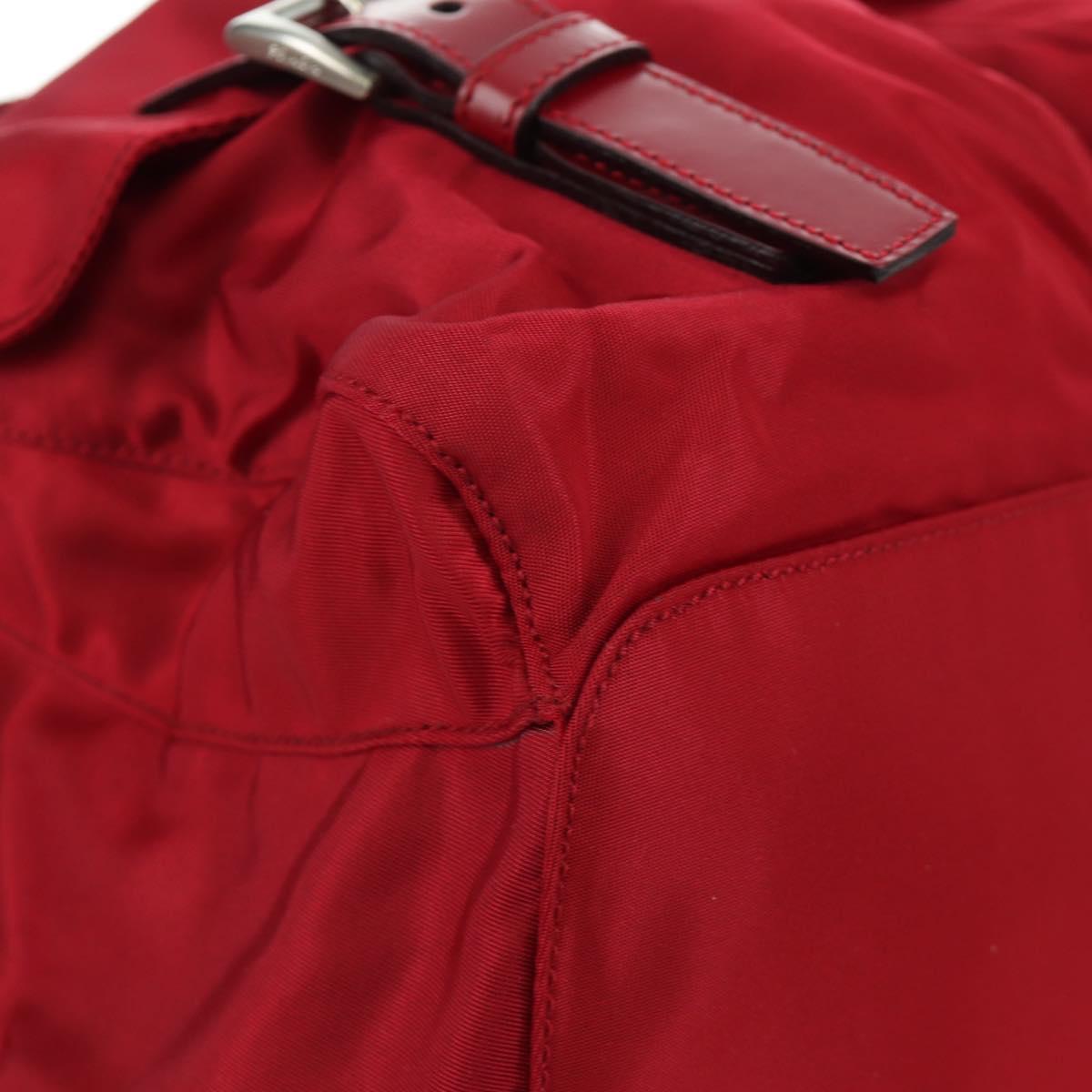 PRADA Backpack Nylon Red Silver Auth mr2001V