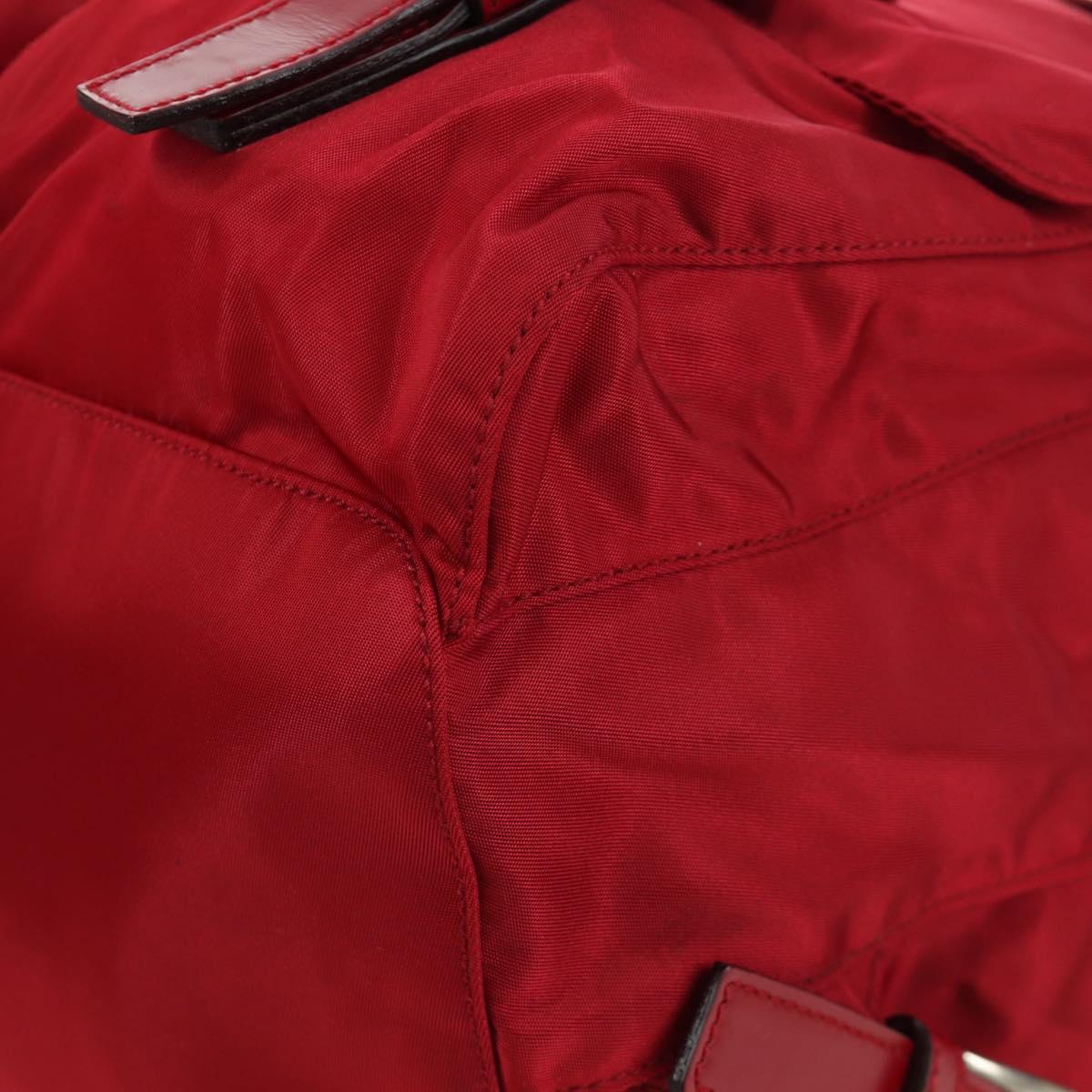 PRADA Backpack Nylon Red Silver Auth mr2001V