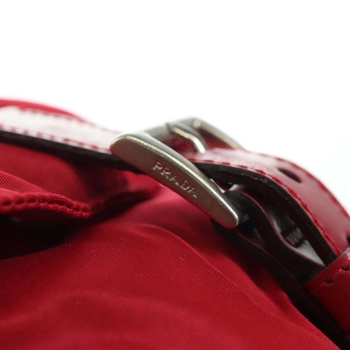 PRADA Backpack Nylon Red Silver Auth mr2001V