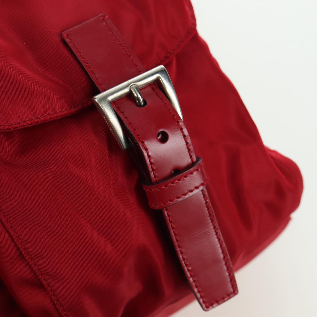 PRADA Backpack Nylon Red Silver Auth mr2001V