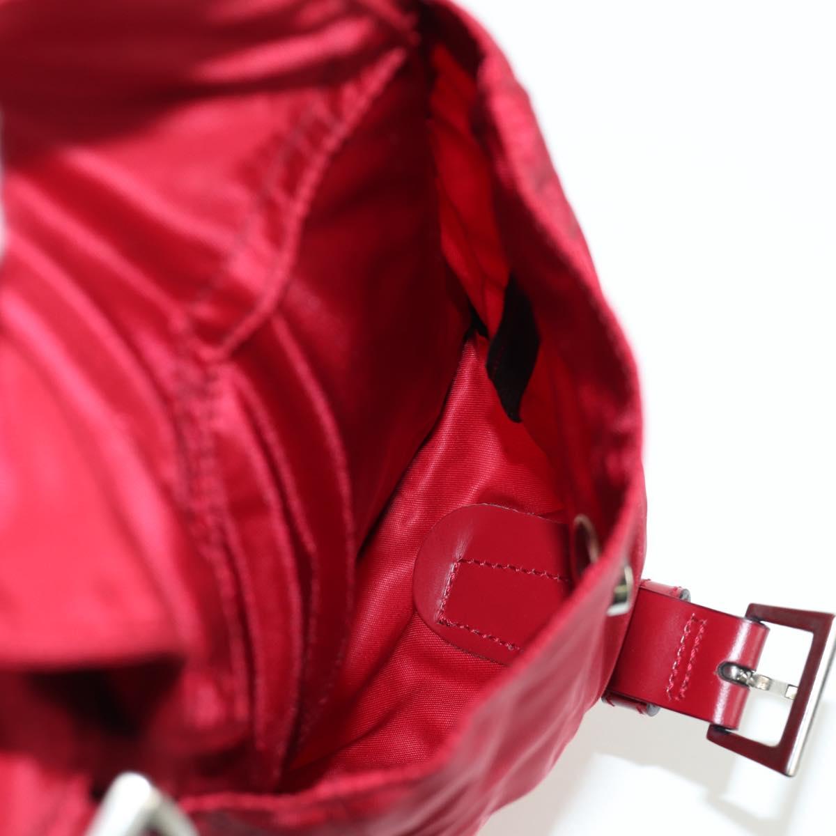 PRADA Backpack Nylon Red Silver Auth mr2001V