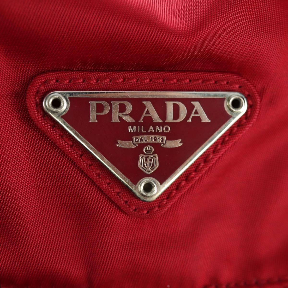 PRADA Backpack Nylon Red Silver Auth mr2001V