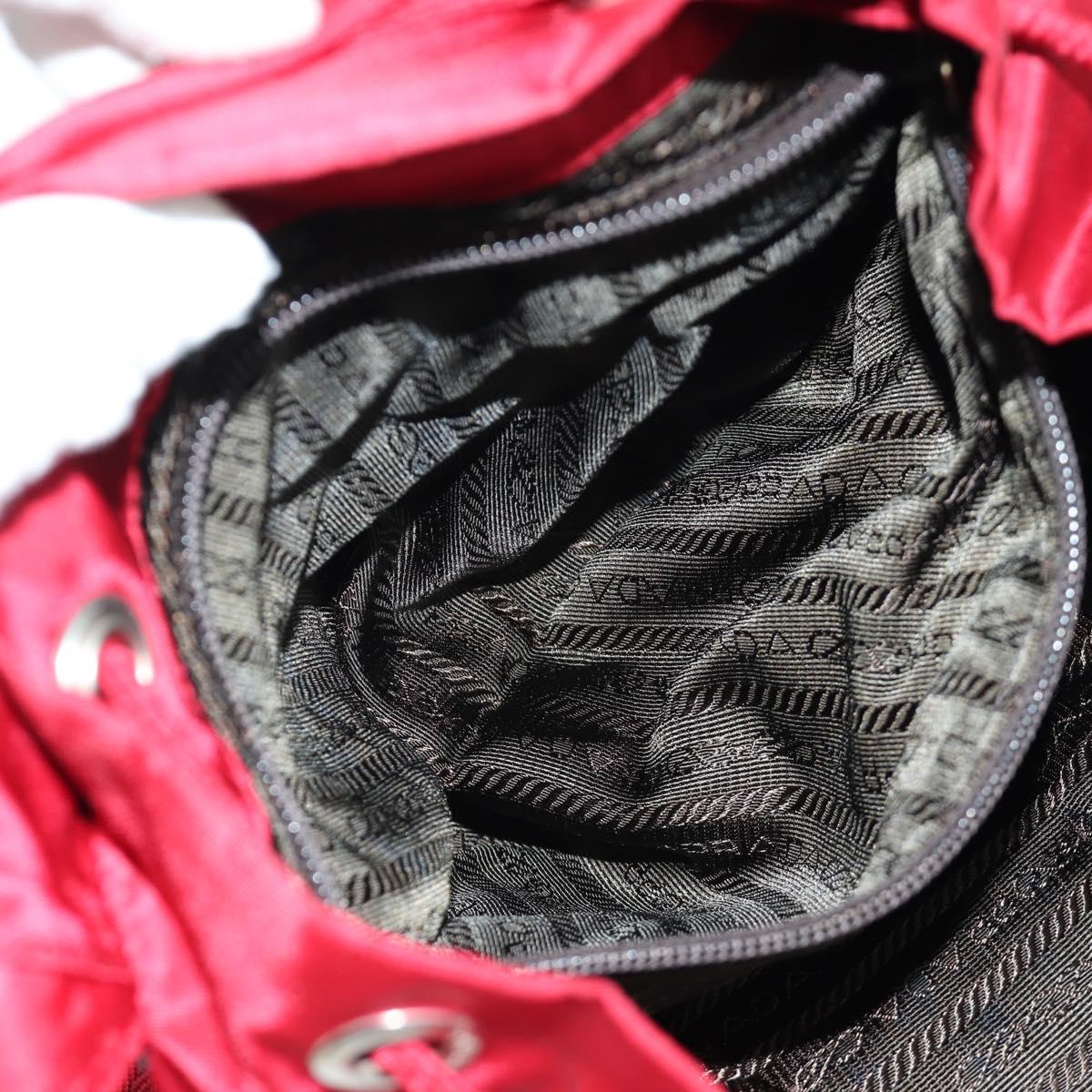 PRADA Backpack Nylon Red Silver Auth mr2001V