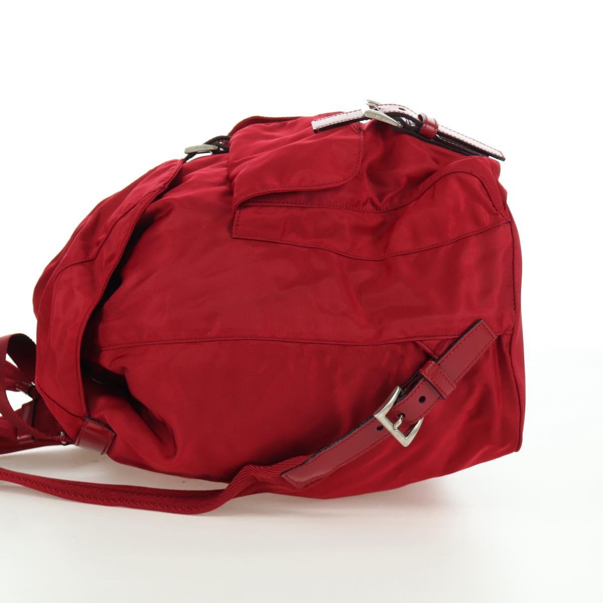 PRADA Backpack Nylon Red Silver Auth mr2001V