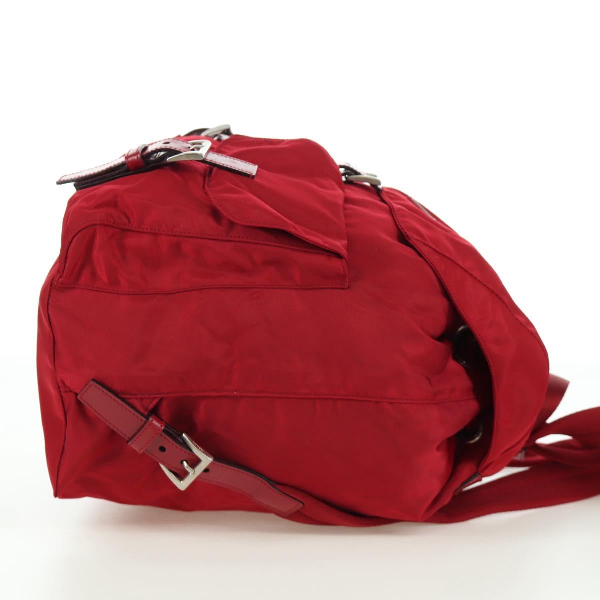 PRADA Backpack Nylon Red Silver Auth mr2001V