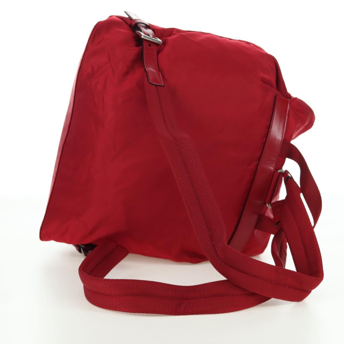 PRADA Backpack Nylon Red Silver Auth mr2001V