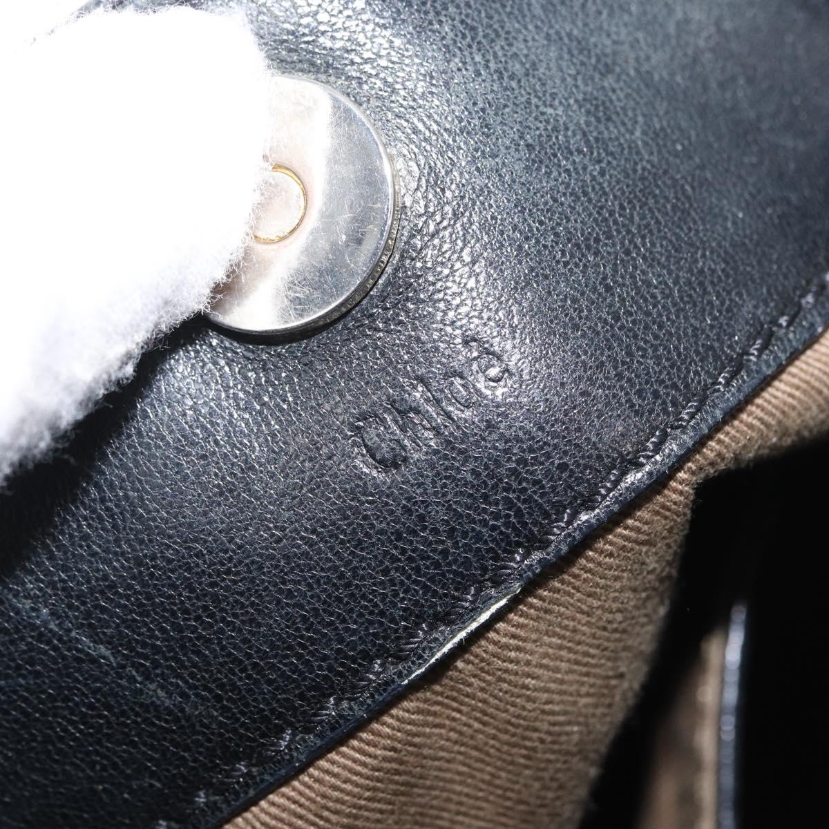 Chloe Shoulder Bag Canvas Beige Black Auth mr2002
