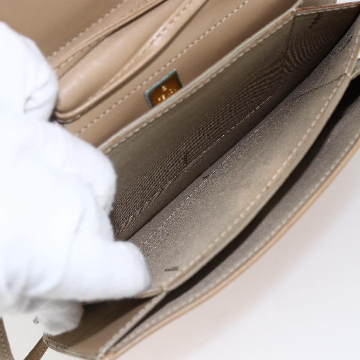 FENDI Zucchino Canvas Shoulder Bag Coated Canvas Orange Gold Auth mr2007