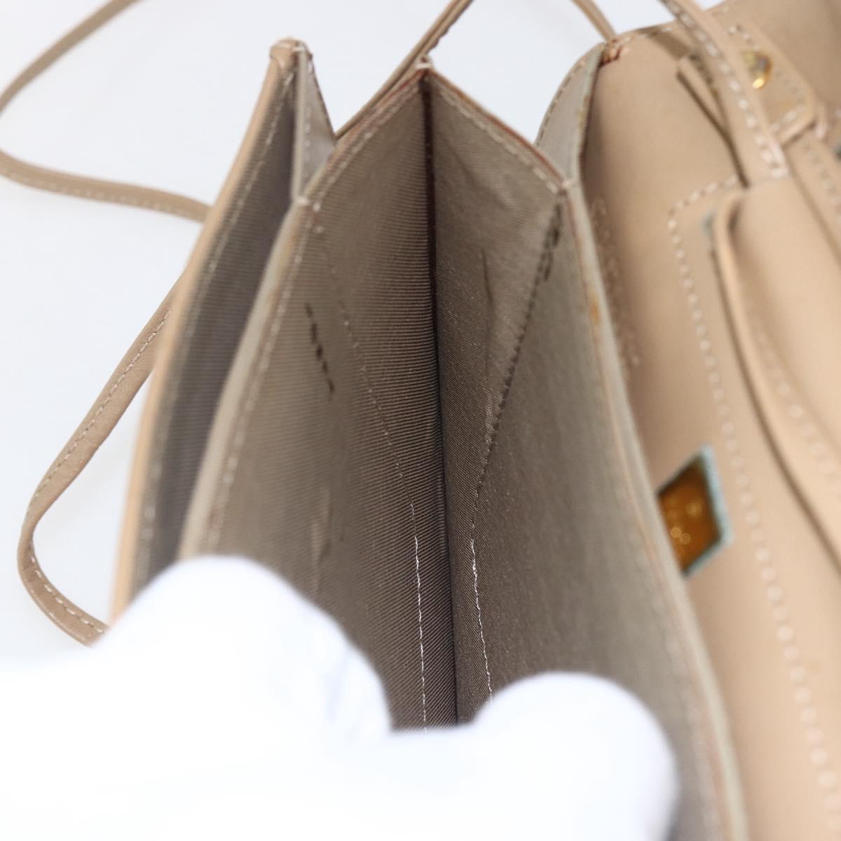 FENDI Zucchino Canvas Shoulder Bag Coated Canvas Orange Gold Auth mr2007