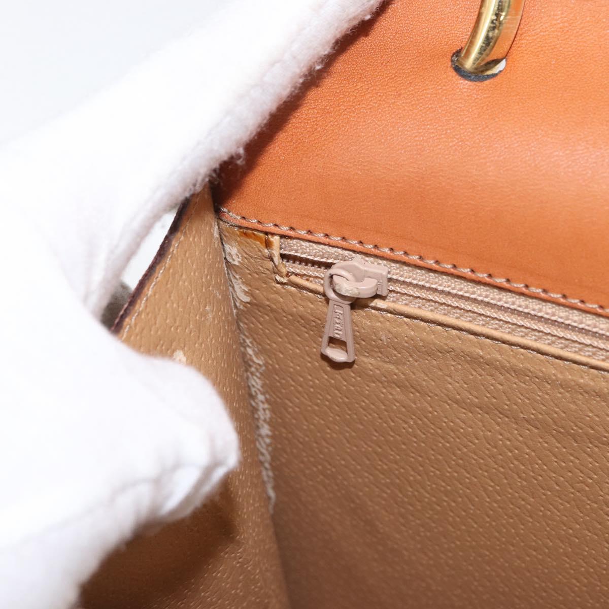 CELINE Macadam Canvas Hand Bag PVC Beige Gold Auth mr2012