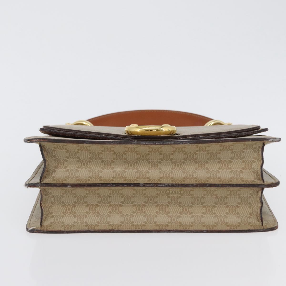 CELINE Macadam Canvas Hand Bag PVC Beige Gold Auth mr2012