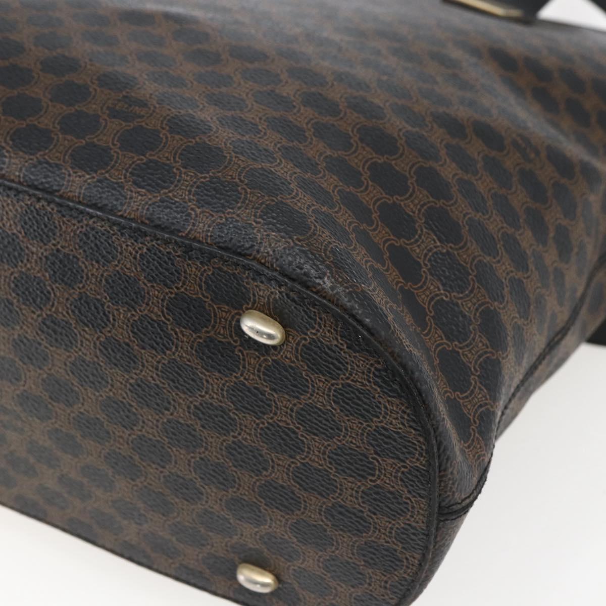 CELINE Macadam Canvas Tote Bag PVC Leather Black Gold Auth mr2013