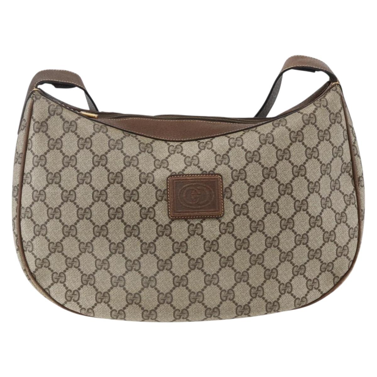 GUCCI GG Supreme Shoulder Bag PVC Beige Gold 001 256 0719 Auth mr2014
