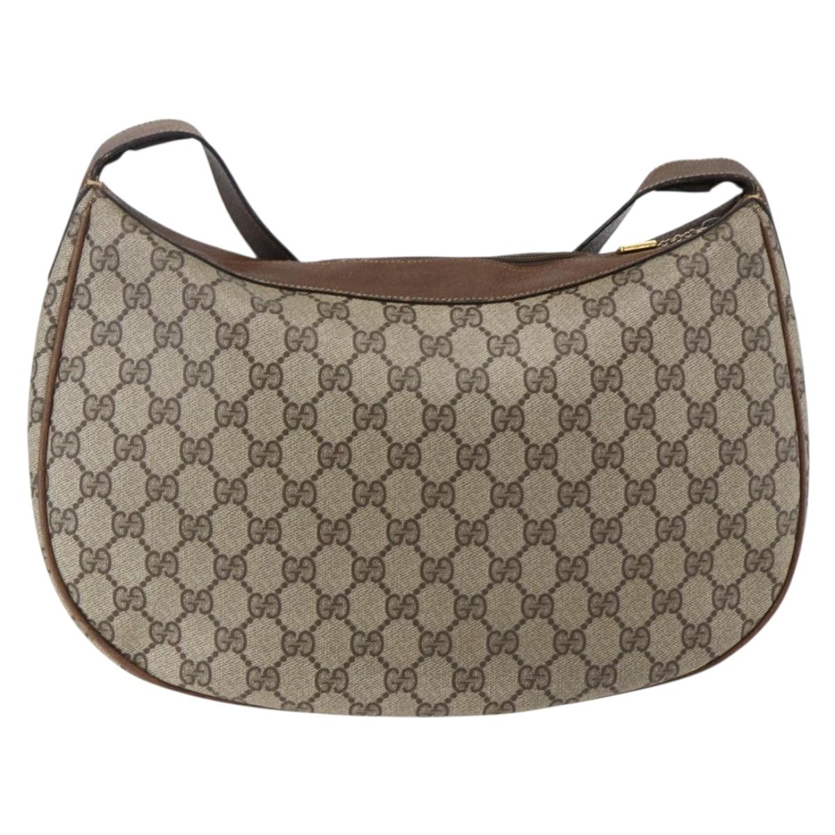 GUCCI GG Supreme Shoulder Bag PVC Beige Gold 001 256 0719 Auth mr2014