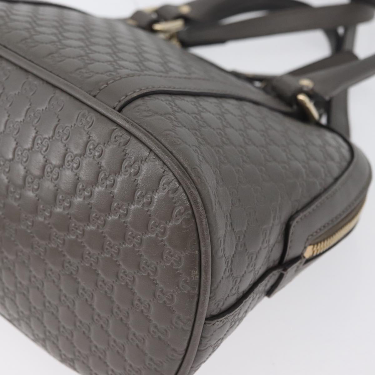 GUCCI Micro GG Canvas Guccissima Bag Leather 2way Gray Gold 449654 Auth mr2015