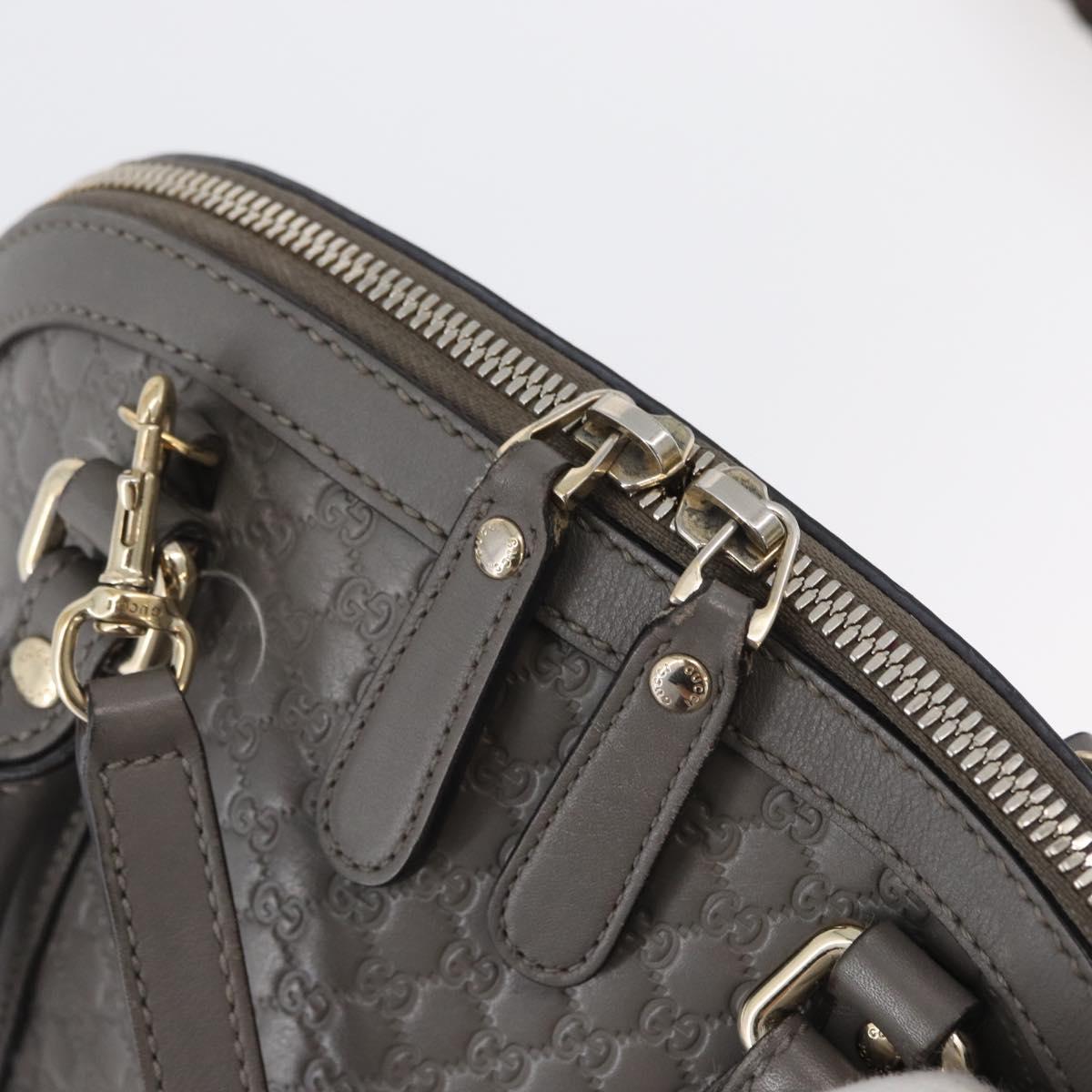 GUCCI Micro GG Canvas Guccissima Bag Leather 2way Gray Gold 449654 Auth mr2015