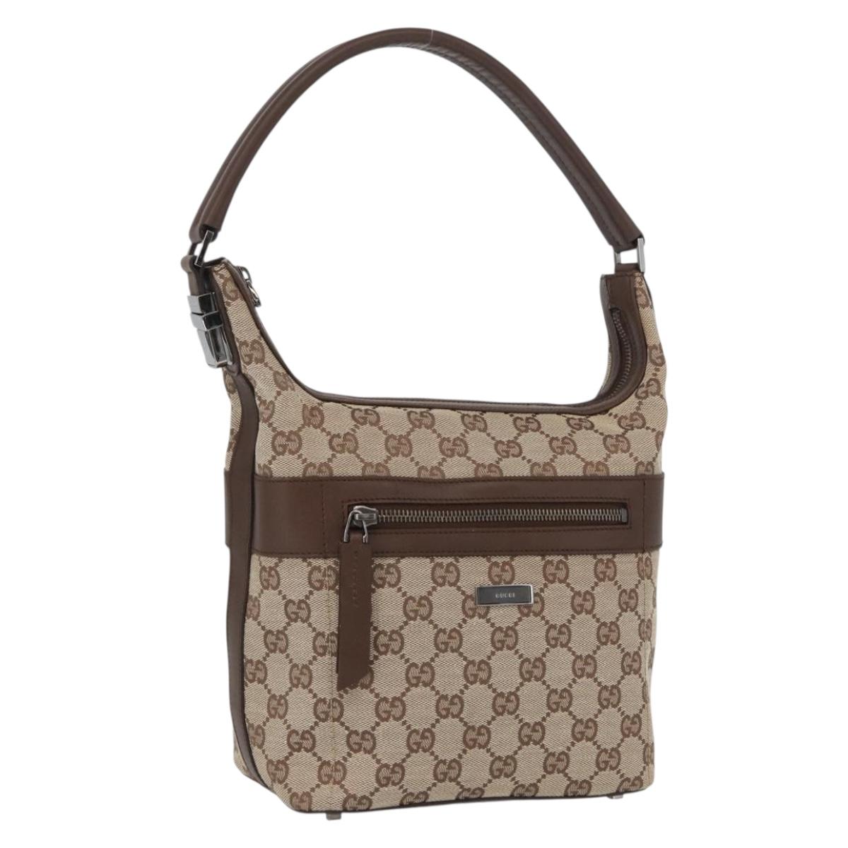 GUCCI GG Canvas Shoulder Bag Beige 001 4299 Auth mr2016