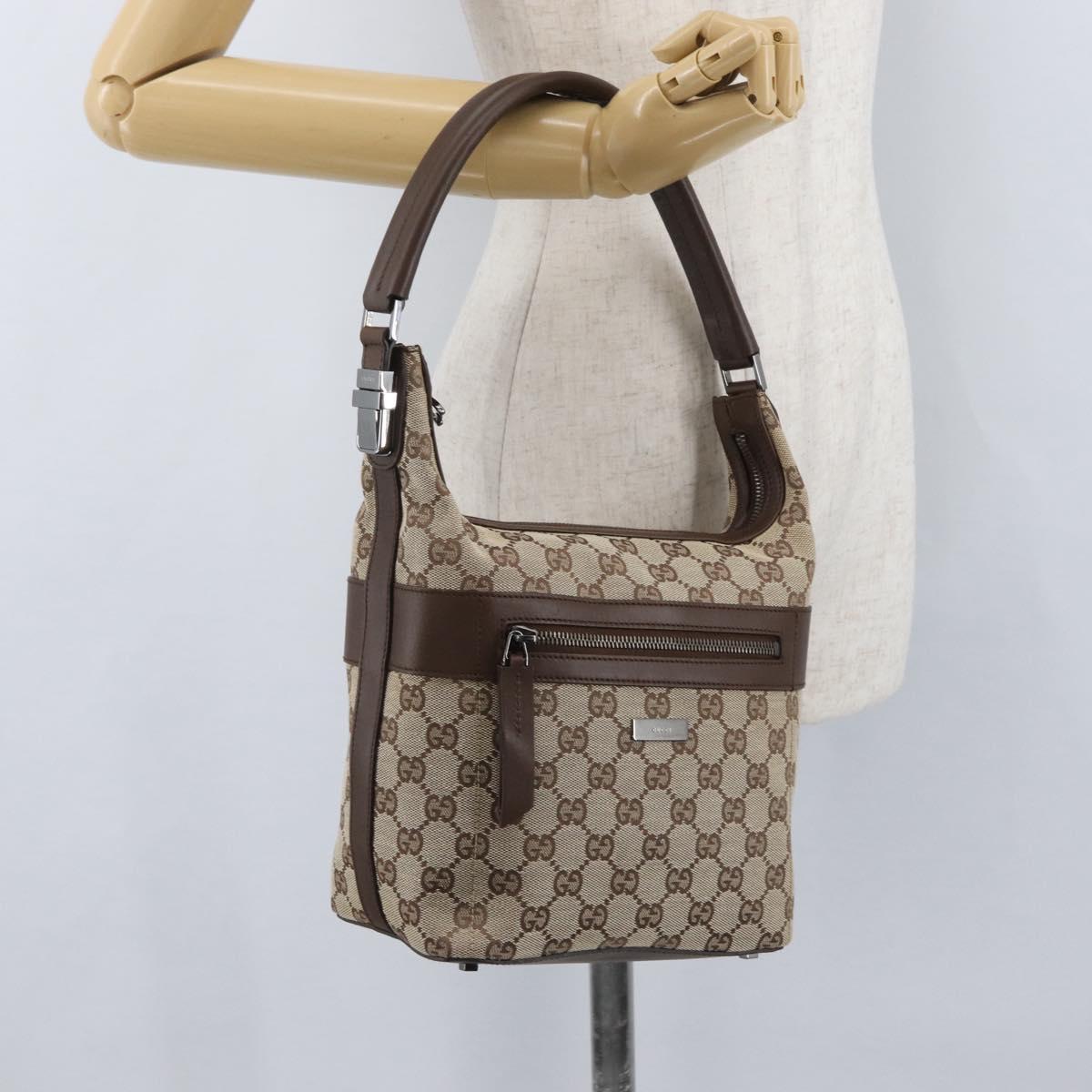 GUCCI GG Canvas Shoulder Bag Beige 001 4299 Auth mr2016