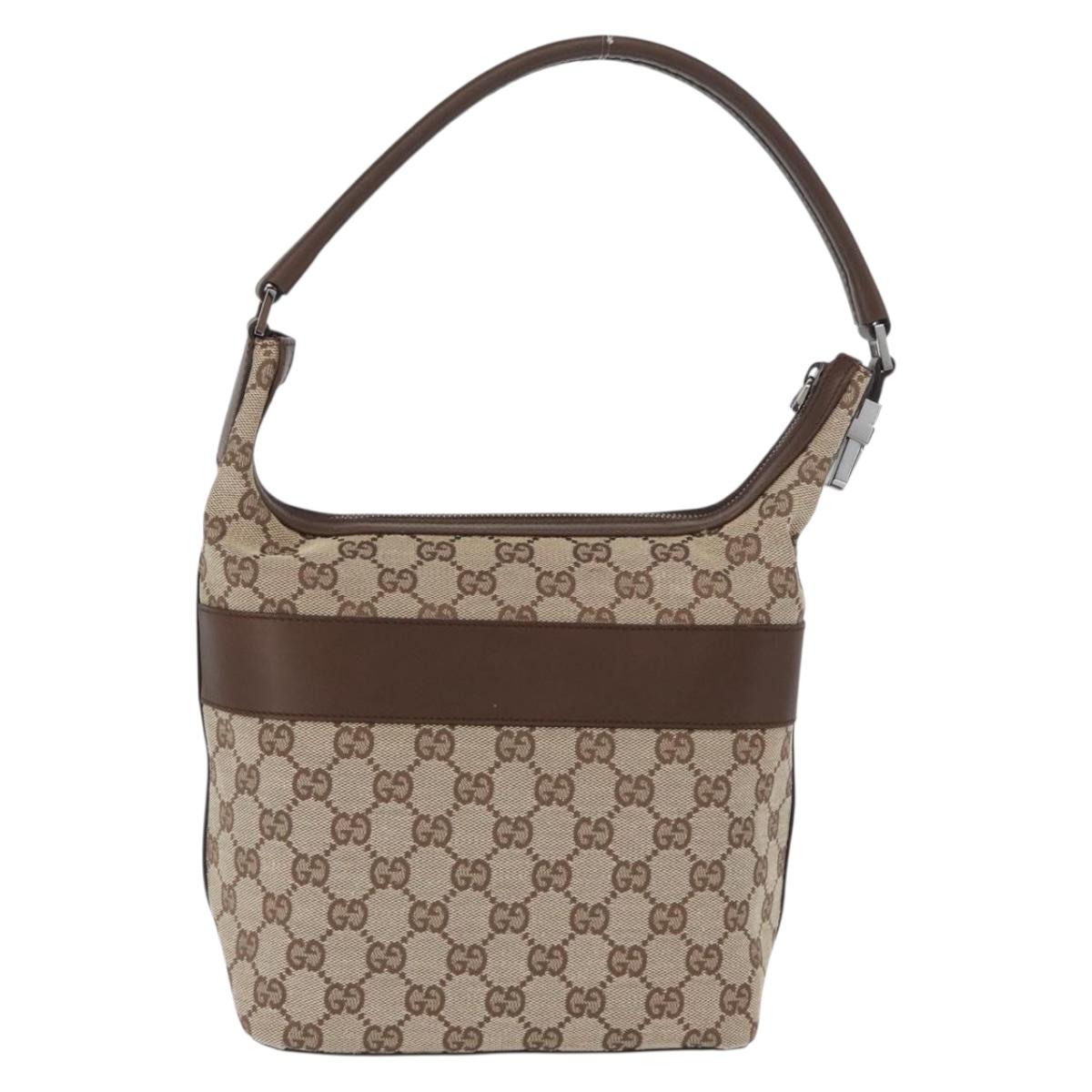 GUCCI GG Canvas Shoulder Bag Beige 001 4299 Auth mr2016