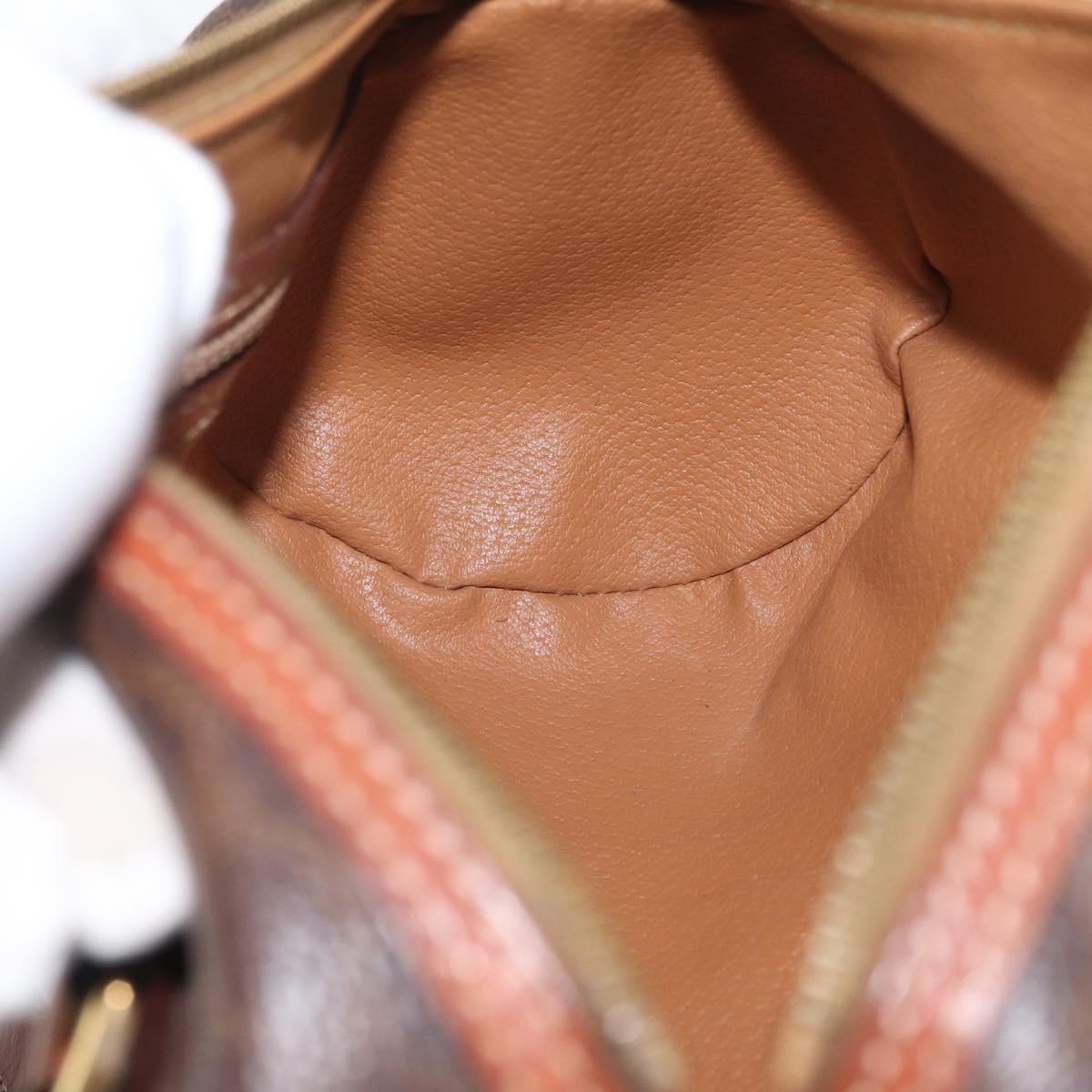 CELINE Macadam Canvas Hand Bag PVC Leather Brown Gold Auth mr2020