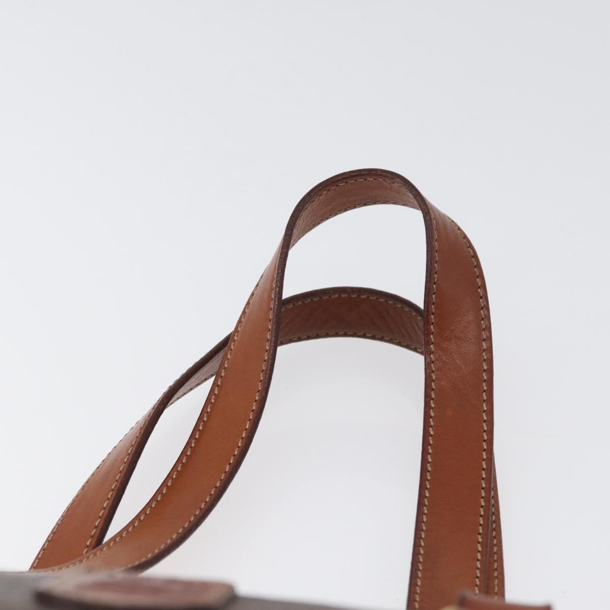 CELINE Macadam Canvas Hand Bag PVC Leather Brown Gold Auth mr2020