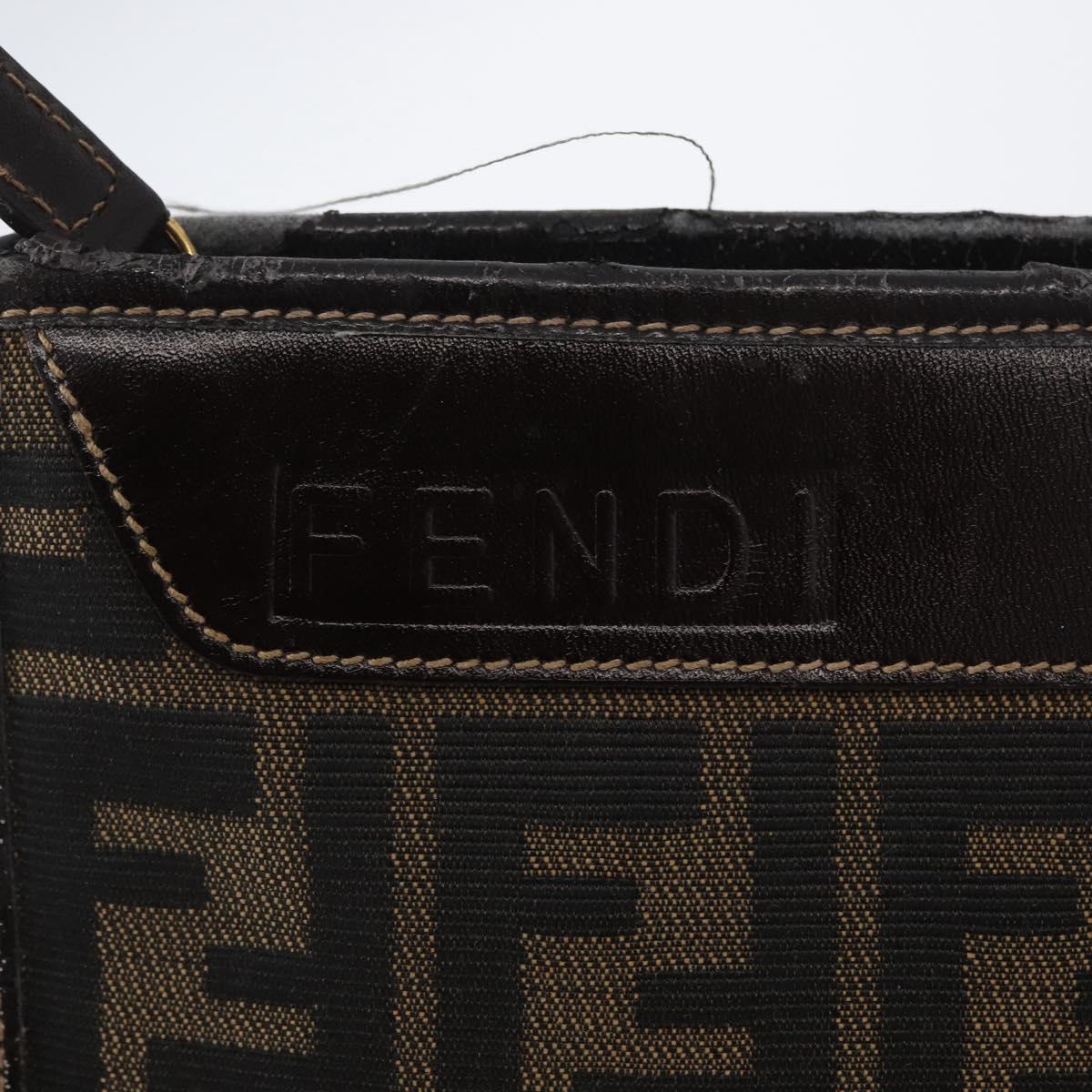 FENDI Zucca Canvas Clutch Bag Black Brown Auth mr2022