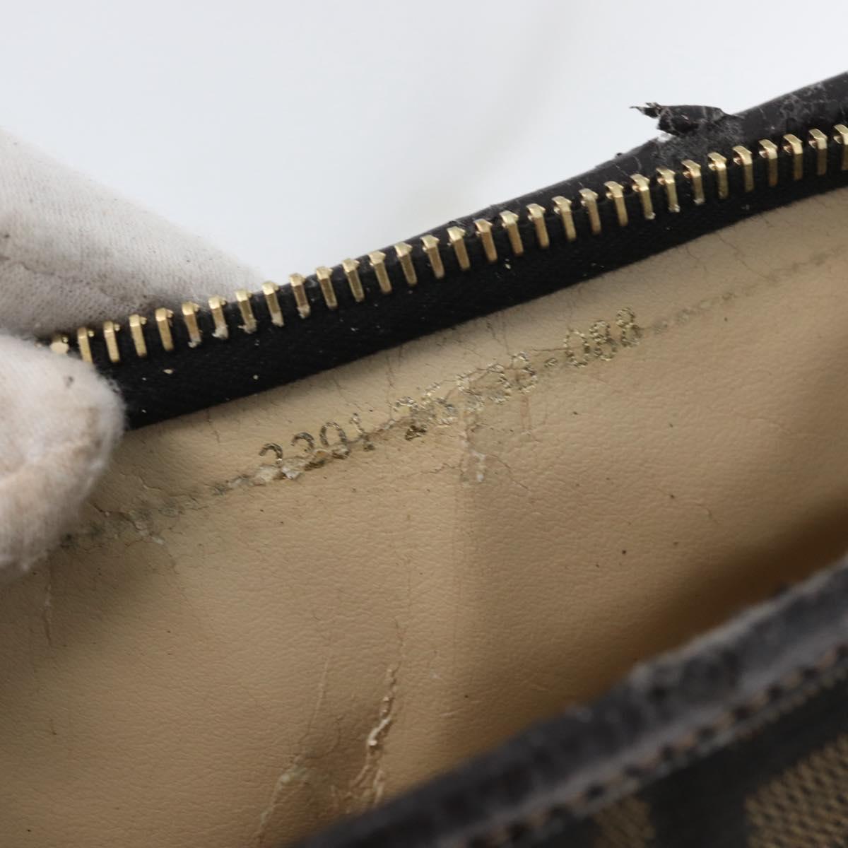FENDI Zucca Canvas Clutch Bag Black Brown Auth mr2022