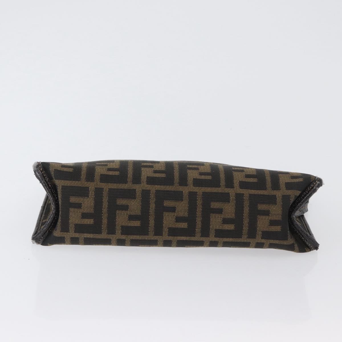 FENDI Zucca Canvas Clutch Bag Black Brown Auth mr2022