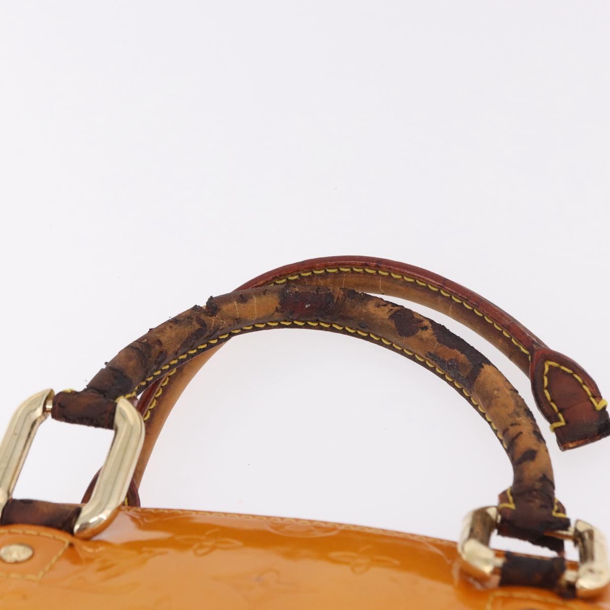 LOUIS VUITTON Monogram Vernis Forsyth Hand Bag Jaune M91112 LV Auth mr2024