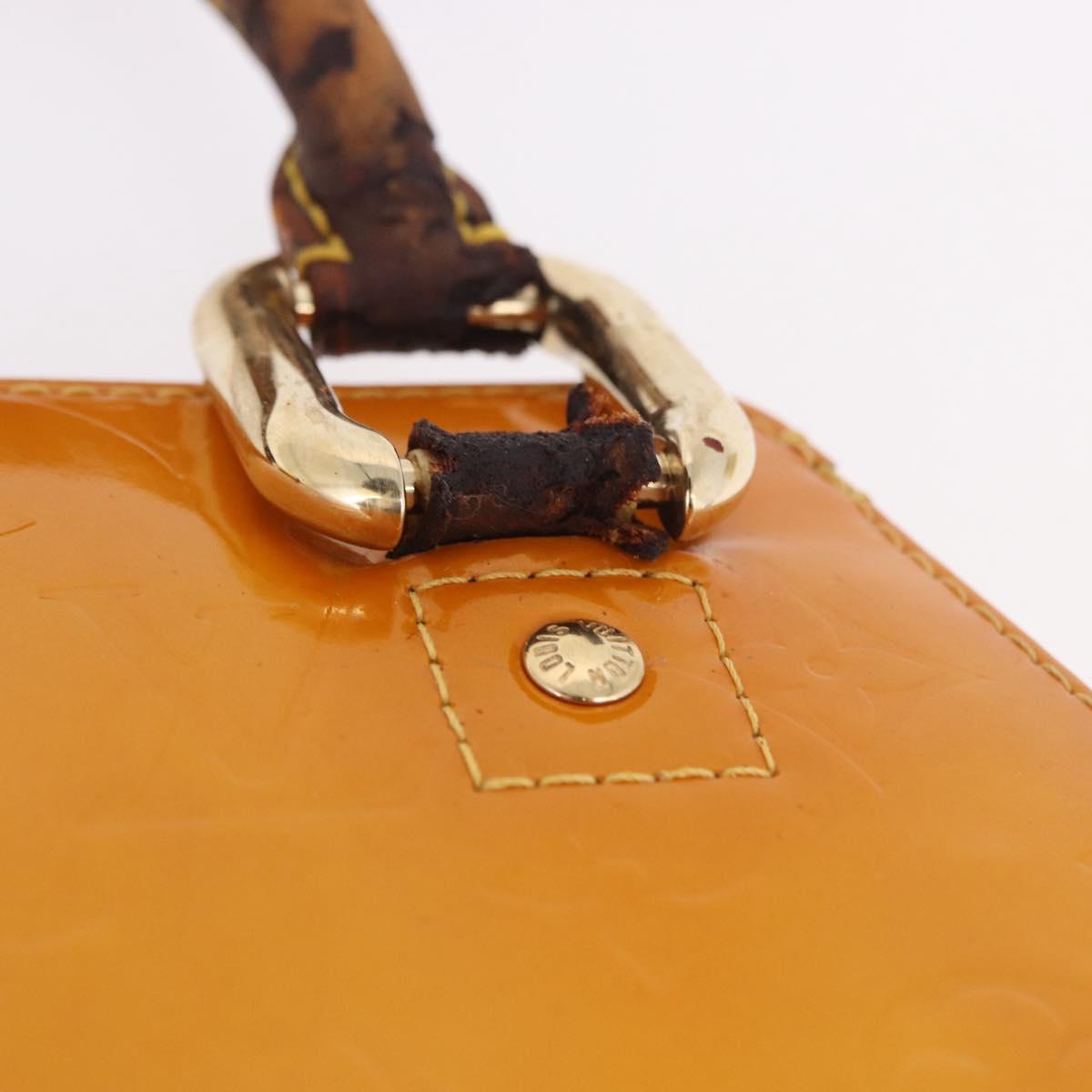 LOUIS VUITTON Monogram Vernis Forsyth Hand Bag Jaune M91112 LV Auth mr2024