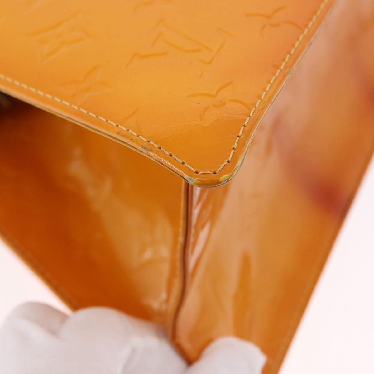 LOUIS VUITTON Monogram Vernis Forsyth Hand Bag Jaune M91112 LV Auth mr2024