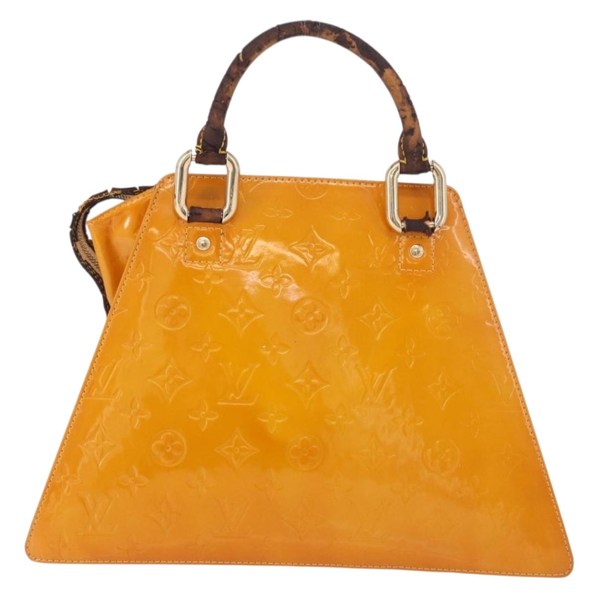 LOUIS VUITTON Monogram Vernis Forsyth Hand Bag Jaune M91112 LV Auth mr2024